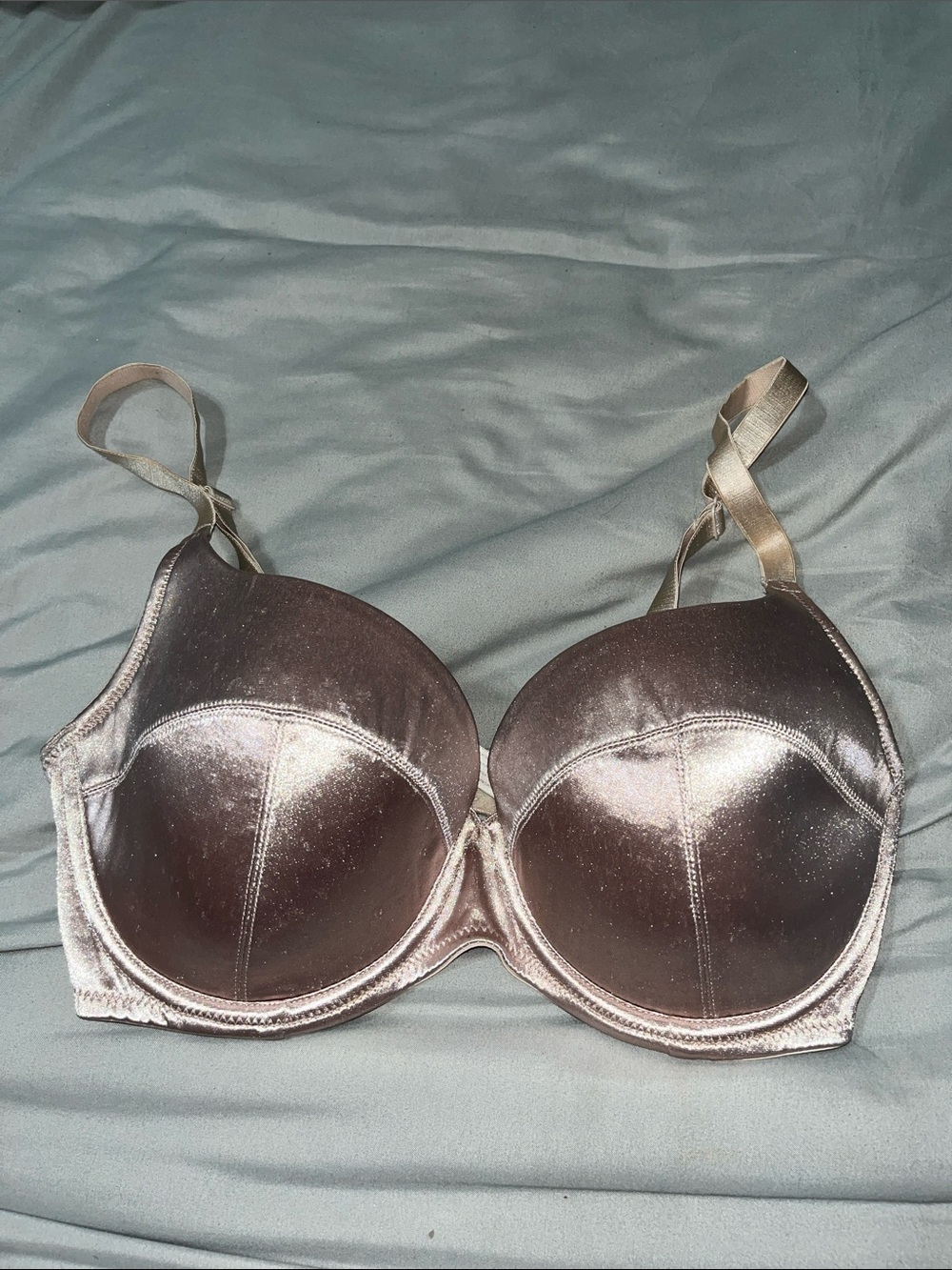 Satin Molded Cup Bra - Champagne Beige